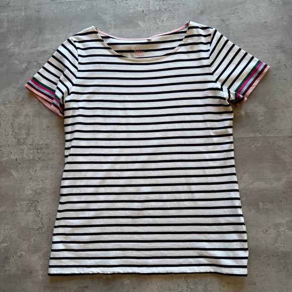 Boden Breton Rainbow Striped Short Sleeved Tee, Size US 8 - Picture 1 of 6